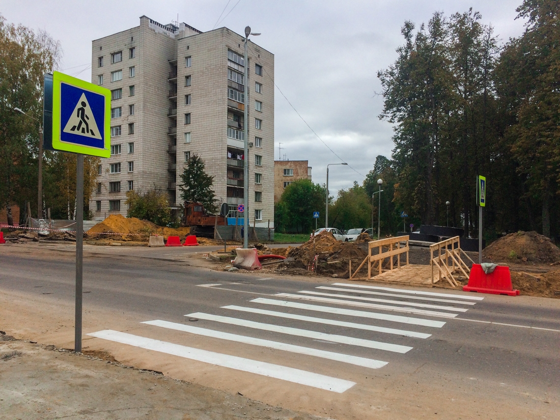 Временный пешеходный переход на улице Академика Харитона